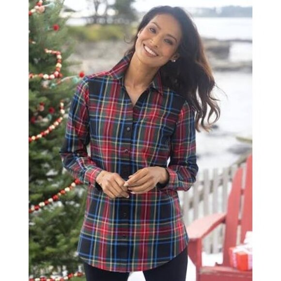 Foxcroft by Appleseeds Plus Size Wrinkle Free Plaid Button Up - Picture 1 of 9